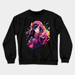 funny girl kawaii music Crewneck Sweatshirt